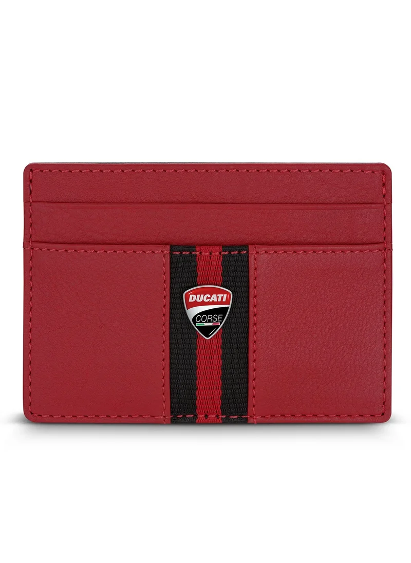 دوكاتي كورس Ducati Corse DTLGD2200402 Elegante Genuine Leather Card Case, Red, M, Casual