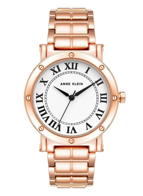 Anne Klein Women's Rose Gold Analog Stainless Steel Strap Watch - AK4012WTRG