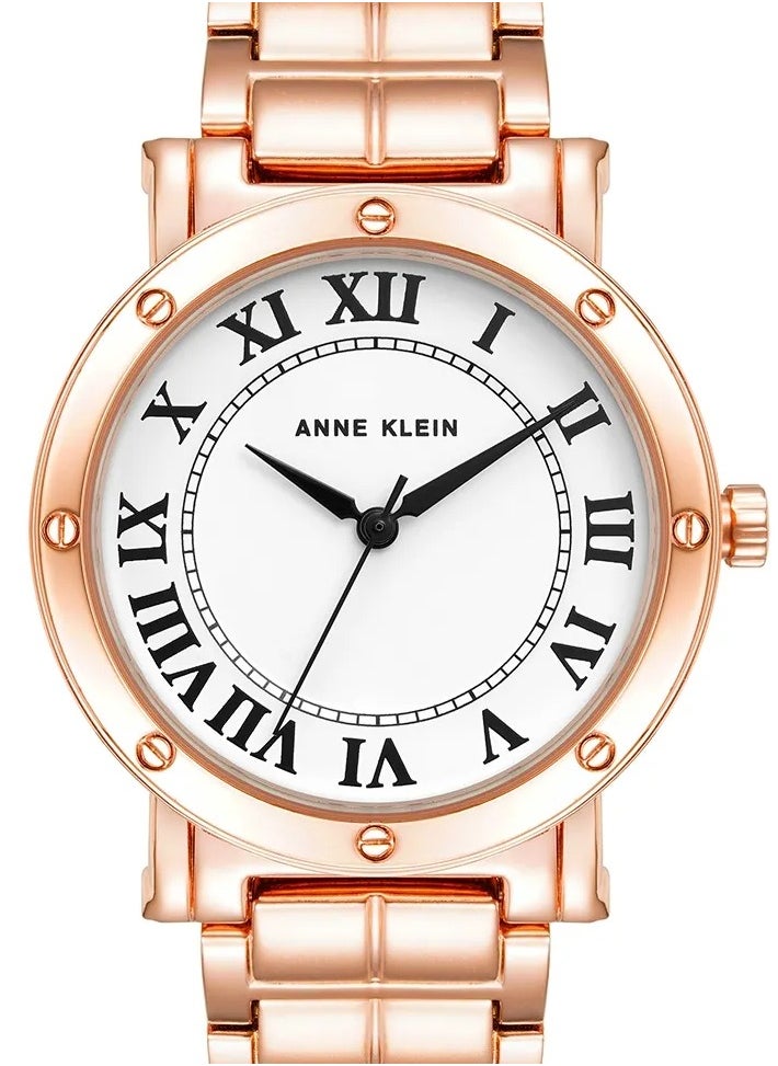 Anne Klein Women's Rose Gold Analog Stainless Steel Strap Watch - AK4012WTRG