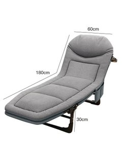 Generic Folding Bed With Adjustable Backrest And Side Pocket, Folding Camping Cot Bed For Adults Sleeping, Medical Bed, Comfortable Recliner Bed Lounger Chair, Single Sleeping Bed, Resting Bed For Outdoor Beach And Office Nap 180*60*30cm  - Image 2