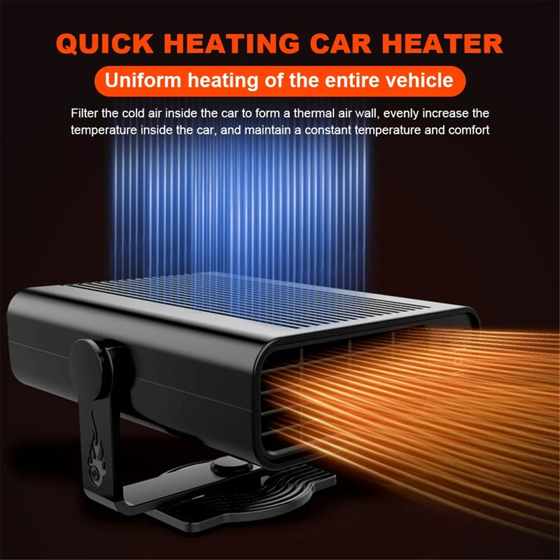 24V 120W Car Heater Portable Windshield Quick Heating & Cooling Defrost Defogger Winter Warmer 360° Rotation for Car Truck SUV - Image 3