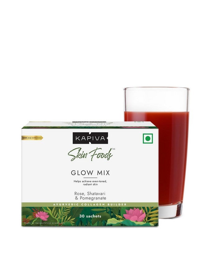 Kapiva كابيفا سكين فودز جلو ميكس | مكمل غذائي للجلد بالأيورفيدا، مسحوق الكولاجين | العناية بالبشرة لبشرة متألقة وصحية (30 كيس)  - Image 1