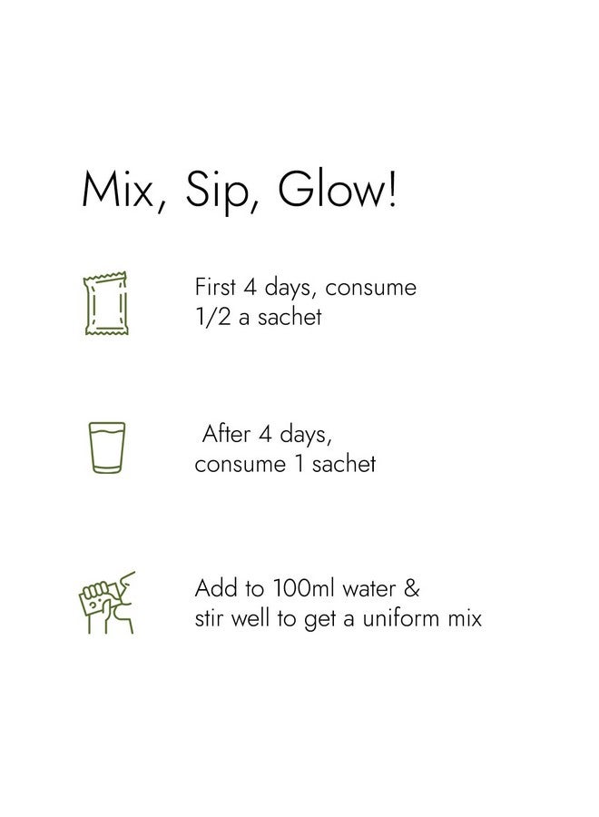 Kapiva كابيفا سكين فودز جلو ميكس | مكمل غذائي للجلد بالأيورفيدا، مسحوق الكولاجين | العناية بالبشرة لبشرة متألقة وصحية (30 كيس)  - Image 4