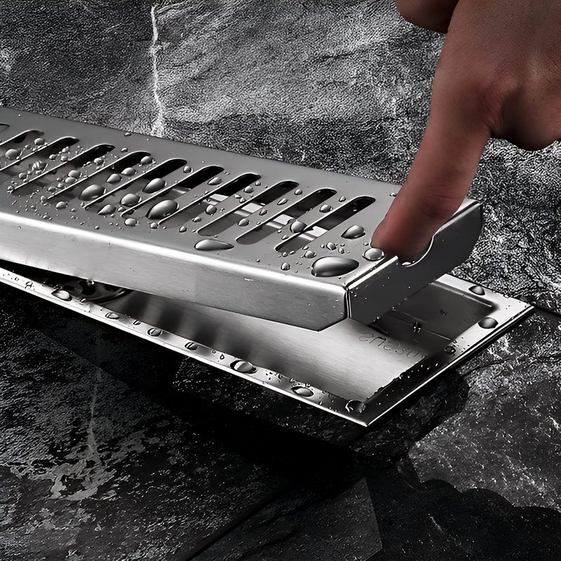 CARNIVAL LinearVertical 12 x 4 Shower Water Drain Channel 12 inch Long Floor Drainer for Bathroom Bathroom Drainage Jali 304 Stainless Steel Side Hole 12x4 - Image 3