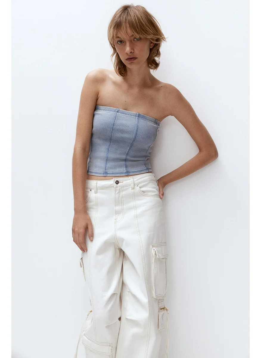 اتش اند ام Flatlock-Seam Ribbed Tube Top