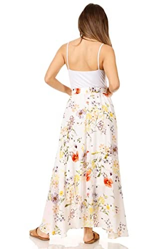 Simlu Floral Maxi Skirts for Women Long Length Reg & Plus Size Skirts for Women & Teens, Summer Beach Coverup Skirt Aline Flowy Elastic High Waisted Midi Womens Skirts (Large, Tropical Floral) - Image 5