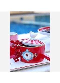 Pip Studio وعاء سكر طيور الحب أحمر / وعاء حلوى 10 سم  - Image 3