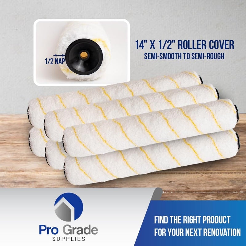 Pro-Grade - Paint Roller Covers - 1/2 X 14 Inch Microfiber 6 Pack - Image 3