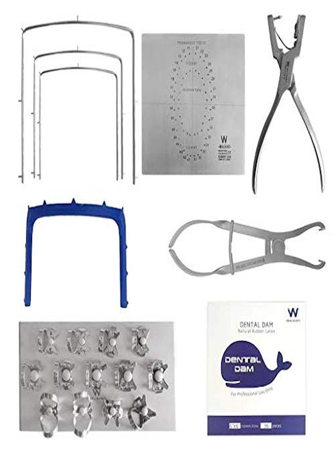 WALDENT طقم عازل مطاطي من والدنت مكون من 21 قطعة K16 2، طقم عزل أسنان كامل مع مشابك، إطار، مثقب، ملقط، وملحقات للتحكم في الرطوبة وإجراءات سريرية آمنة. - Image 4