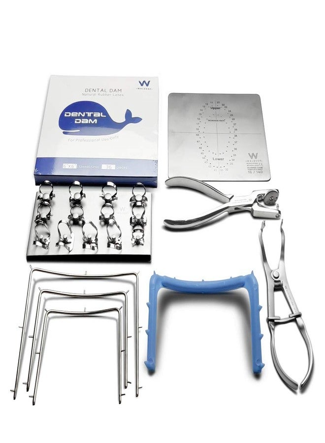 WALDENT طقم عازل مطاطي من والدنت مكون من 21 قطعة K16 2، طقم عزل أسنان كامل مع مشابك، إطار، مثقب، ملقط، وملحقات للتحكم في الرطوبة وإجراءات سريرية آمنة. - Image 2