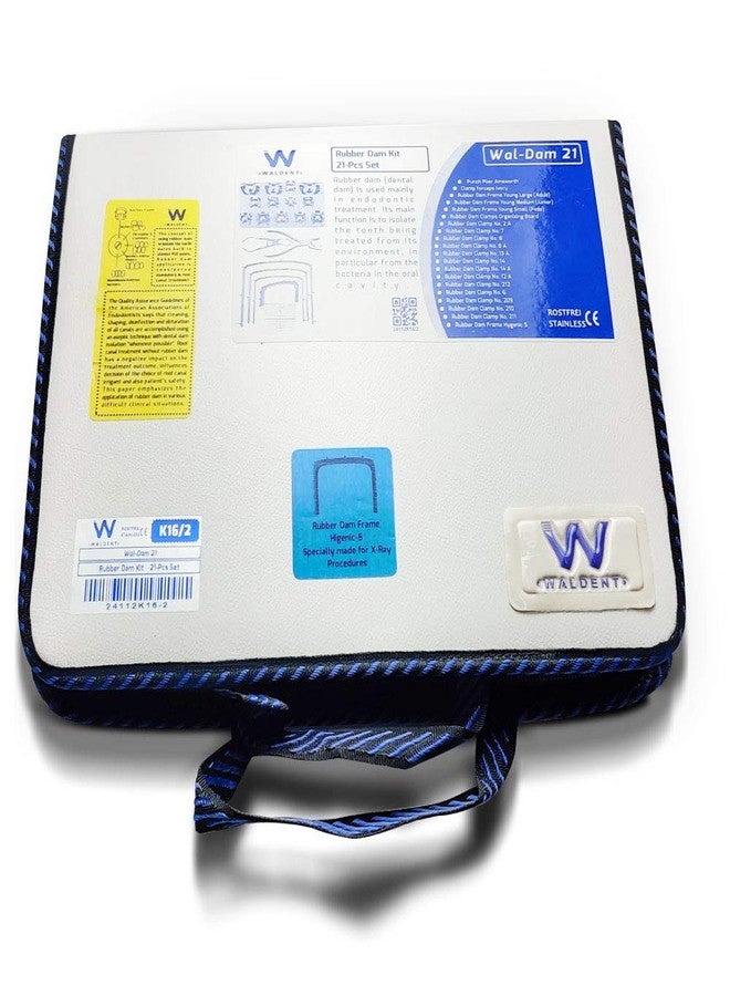 WALDENT طقم عازل مطاطي من والدنت مكون من 21 قطعة K16 2، طقم عزل أسنان كامل مع مشابك، إطار، مثقب، ملقط، وملحقات للتحكم في الرطوبة وإجراءات سريرية آمنة. - Image 5