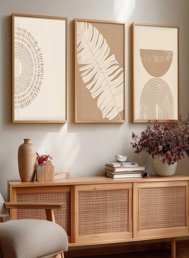 HOTHOUSE Boho Art Home Decoration Painting | Paintings With Frame For Living Room Bed Room Hotel Wall Decor Digital Reprint Set of 3 (13X17 inch) - Image 1