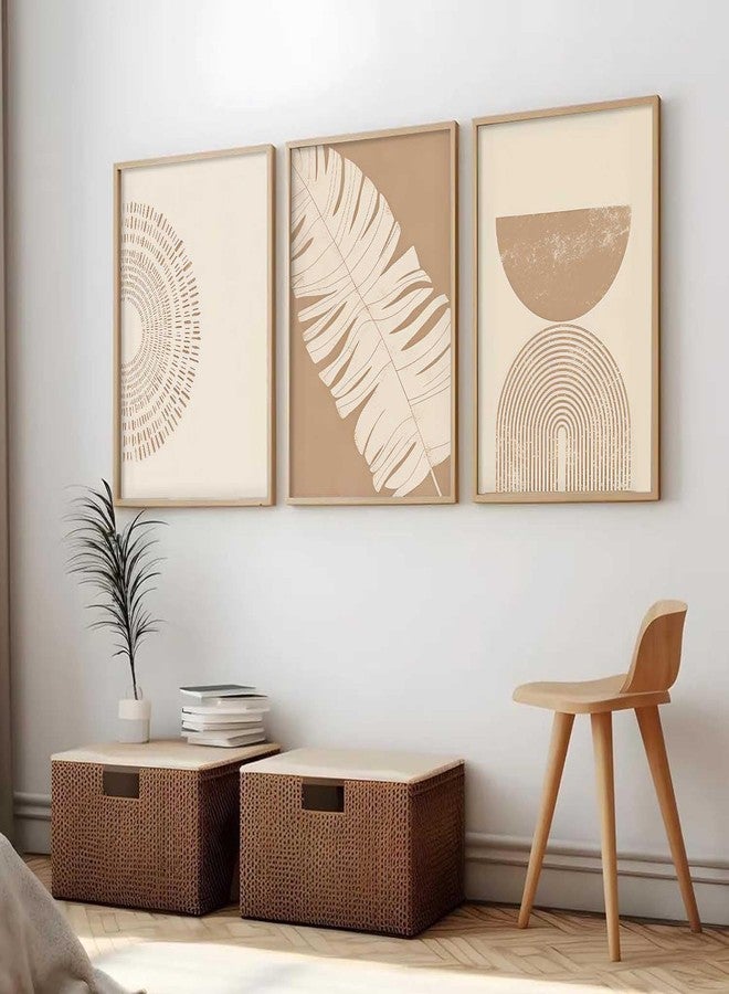 HOTHOUSE Boho Art Home Decoration Painting | Paintings With Frame For Living Room Bed Room Hotel Wall Decor Digital Reprint Set of 3 (13X17 inch) - Image 3