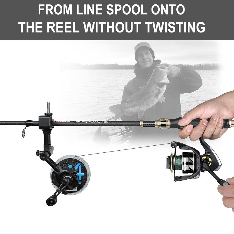 PLUSINNO Fishing Line Spooler with Unwinding Function, Fishing line Spooling Station Versatile for Both Thick & Thin Rods, Works with Spinning Reel, Cast Reel (Fishing Rod & Table Clamp Spooler) - Image 3
