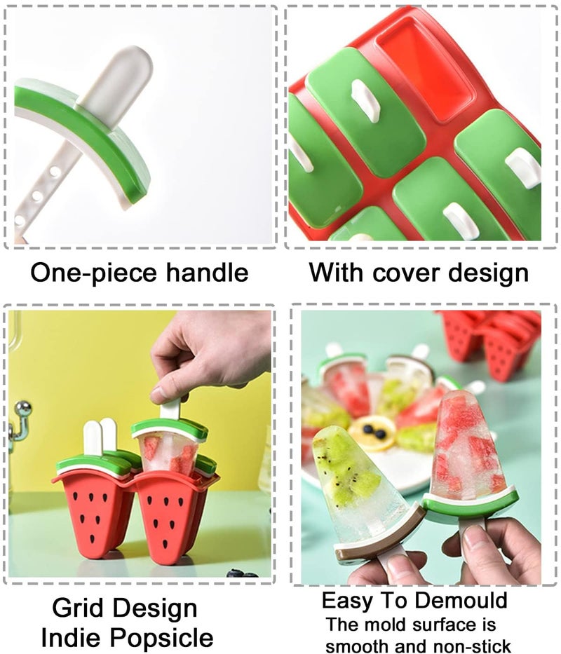 Ice Lolly Moulds with Sticks, 6 Popsicle Mould BPA Free Ice Cream Moulds Reusable Ice Pop Holders for Kids Babies Adults for DIY Fruit, Yogurt, Juice, Homemade Popsicle - Image 5