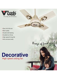 Veto Ceiling Fan 24 inch White  - Image 2