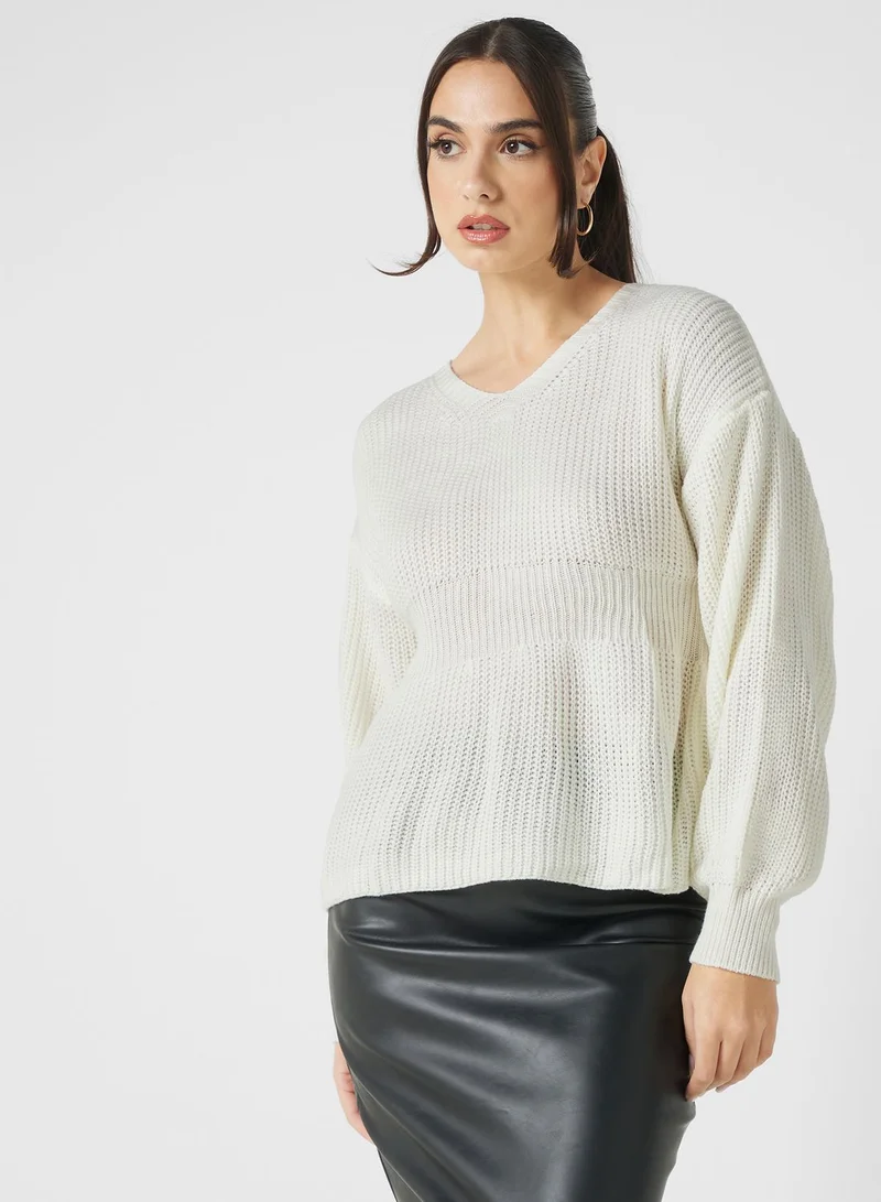 ELLA Longline Peplum Sweater