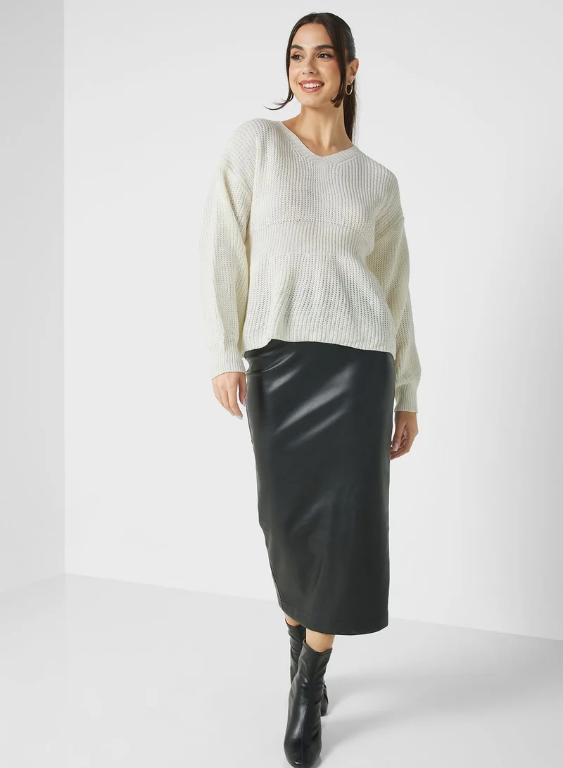 ELLA Longline Peplum Sweater