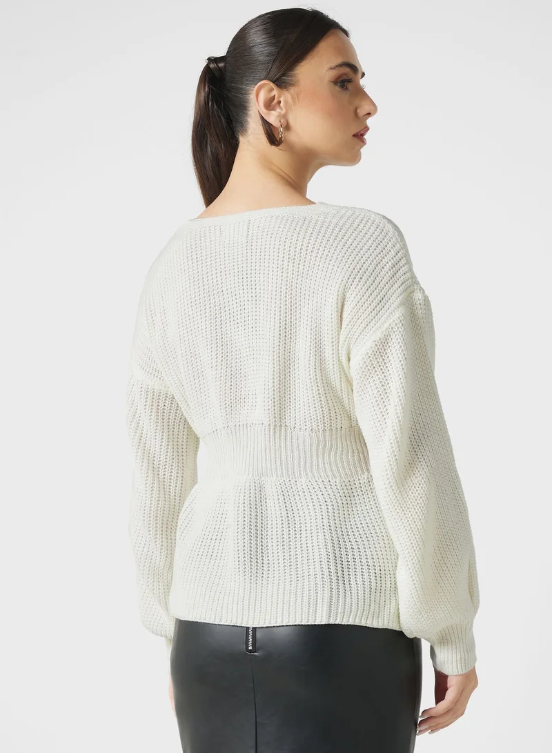 ELLA Longline Peplum Sweater