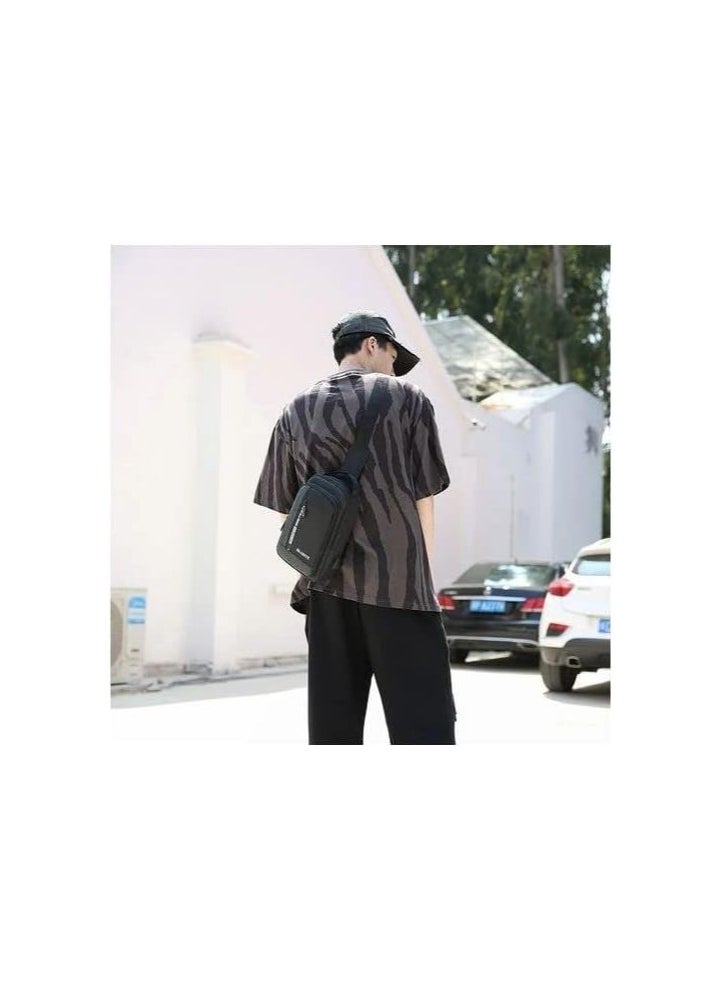 A versatile men's handbag and shoulder bag made of high-quality materials, ideal for work, travel, and everyday use. Black.