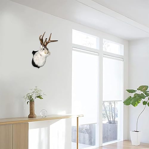 HSOSK Jackalope Mount, Jackalope Taxidermy, Deer Head Wall Mount, Resin Deer Head Animal Wall Art, for Home Wall Decoration - Image 3