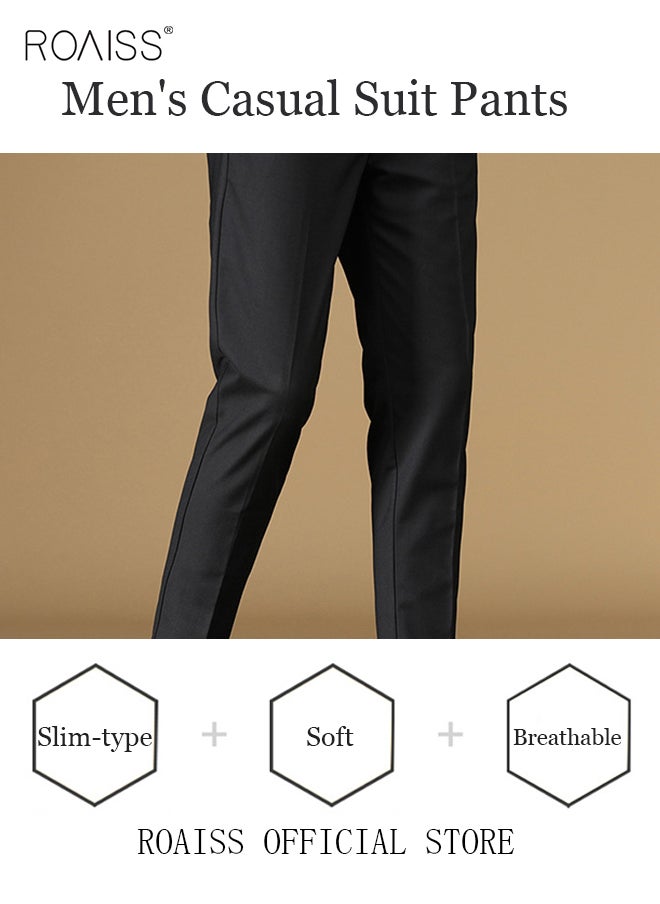 Men Straight Leg Slim Fit Trousers  Elastic Slimming Effect Pilling Free & Colorfast Mid Rise & Tummy Control No Crotch Binding - pzsku/ZE409E403E13B52AC73CEZ/45/_/1696765896/e905b3f6-6d4e-42dc-a496-e0cda56838a8