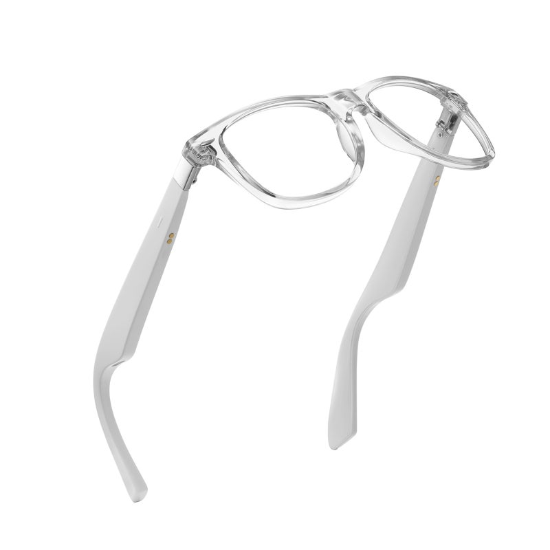 Smart Bluetooth Glasses: White, Open-Ear Audio, BT 5.4 Connectivity - Dual Noise-Canceling Mics, Touch Controls for Cycling, Driving, Office Use - Image 3