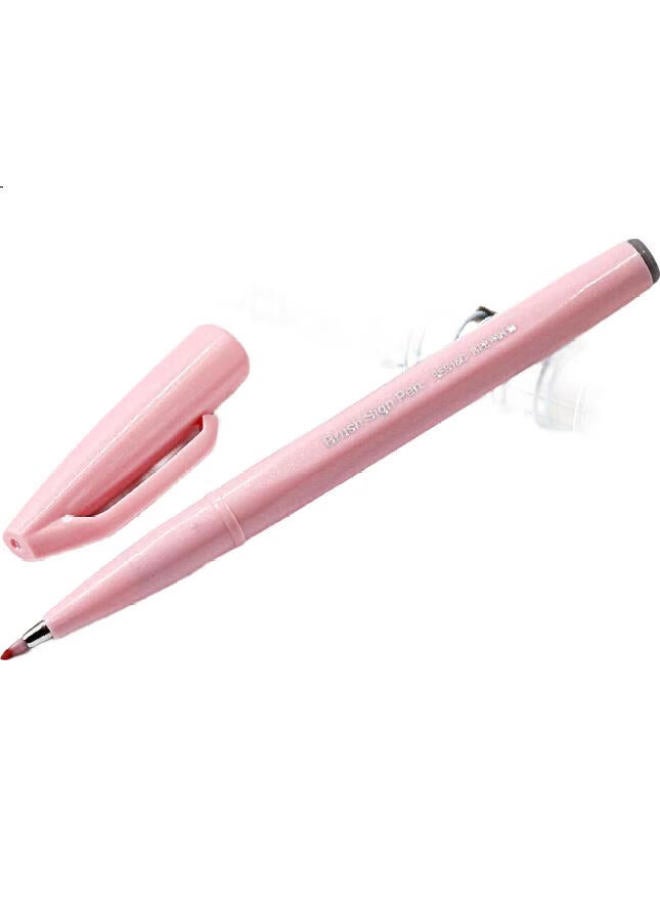 Pentel Colorful Soft-Tip Gel Pen, Elastic Tip Water-Based Pen Touch For Journaling, Letters, And Greeting Cards, Ses15C Cherry Pink - Image 1
