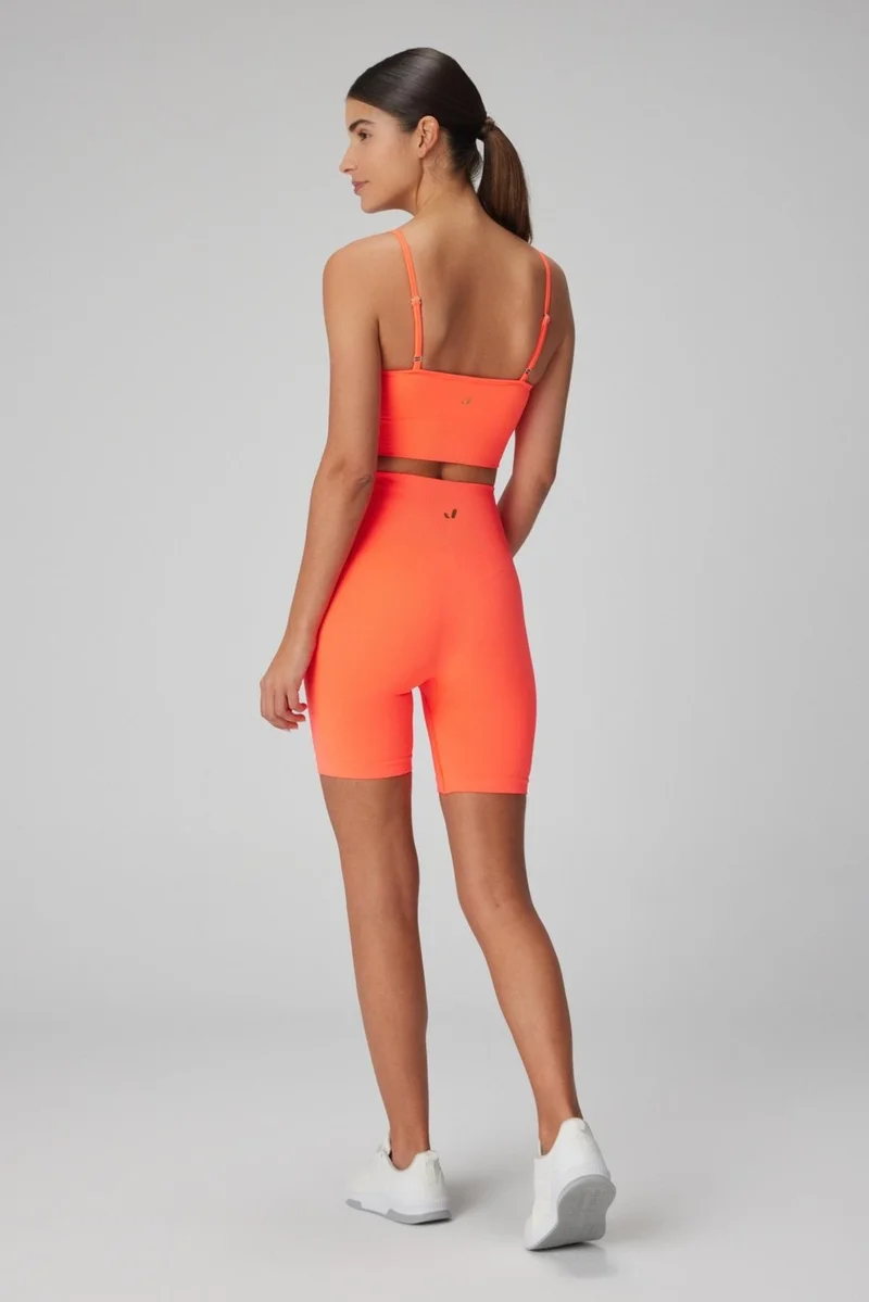 Jerf Gela High Waist Biker Shorts (12CM) Neon Coral