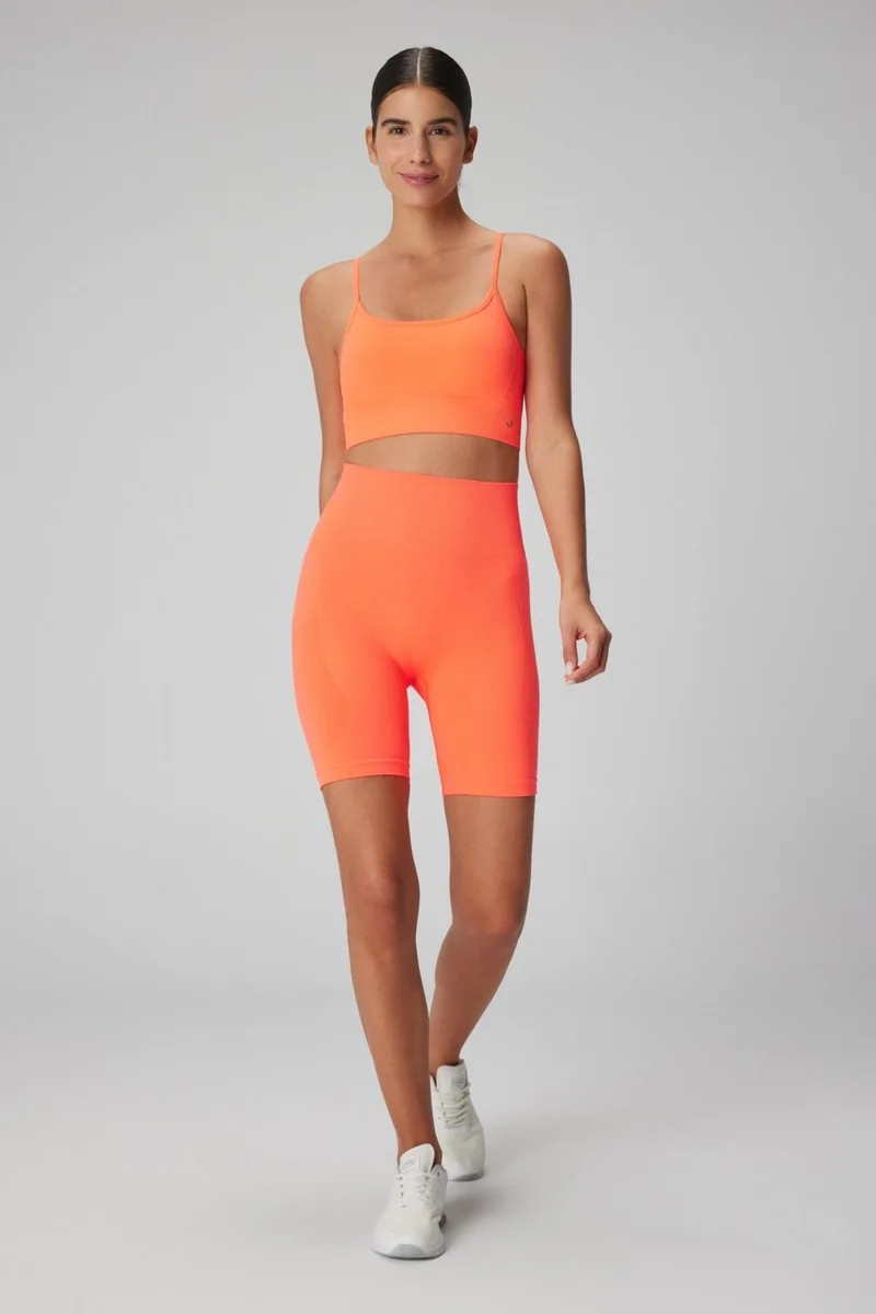 Jerf Gela High Waist Biker Shorts (12CM) Neon Coral