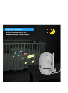 Hellobaby Video Baby Monitor With Upgraded Monitor, 5'' Screen With 30-Hour Battery, Pan-Tilt-Zoom Camera And Audio, Night Vision, VOX, 2-Way Talk, 8 Lullabies And 1000ft Range, No WiFi  - Image 5