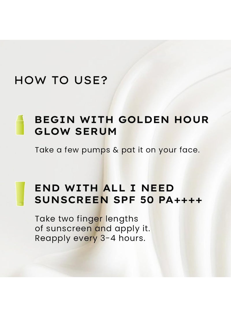 HYPHEN - Daily Day-Care Routine with Face Serum & Moisturizing Sunscreen SPF 50 | Glow & Protect Skincare Essentials for All Skin Types | Rich in Niacinamide, Hyaluronic Acid & Kakadu Plum | Pack of 2 - Image 1