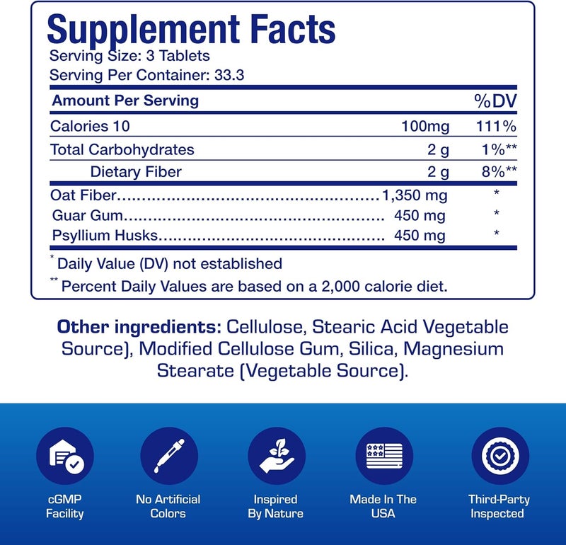 Anabolic Laboratories أقراص مكمل الألياف القابلة للذوبان وغير القابلة للذوبان تركيبة سريرية أقراص ألياف قشور السيليوم للنساء والرجال مع ألياف الشوفان لدعم الانتظام والإمساك وتنظيف القولون نباتي خالي من الغلوتين - Image 2