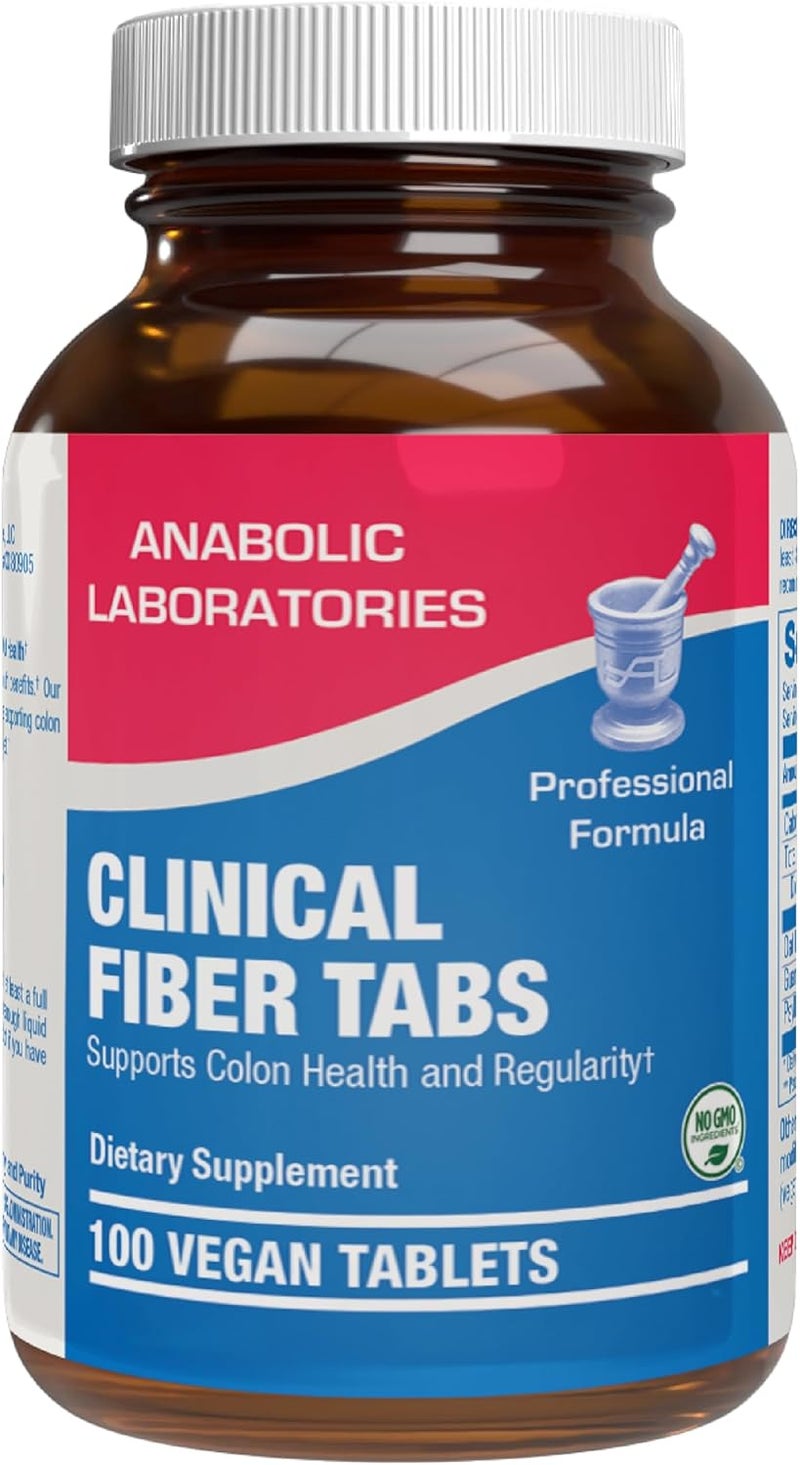 Anabolic Laboratories أقراص مكمل الألياف القابلة للذوبان وغير القابلة للذوبان تركيبة سريرية أقراص ألياف قشور السيليوم للنساء والرجال مع ألياف الشوفان لدعم الانتظام والإمساك وتنظيف القولون نباتي خالي من الغلوتين - Image 1
