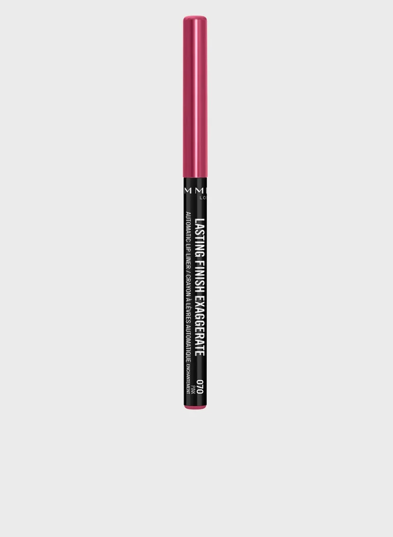 RIMMEL LONDON Automatic Lip Liner Pencil Lasting Finish Exaggerate - 070 Pink Enchantment 0.35g