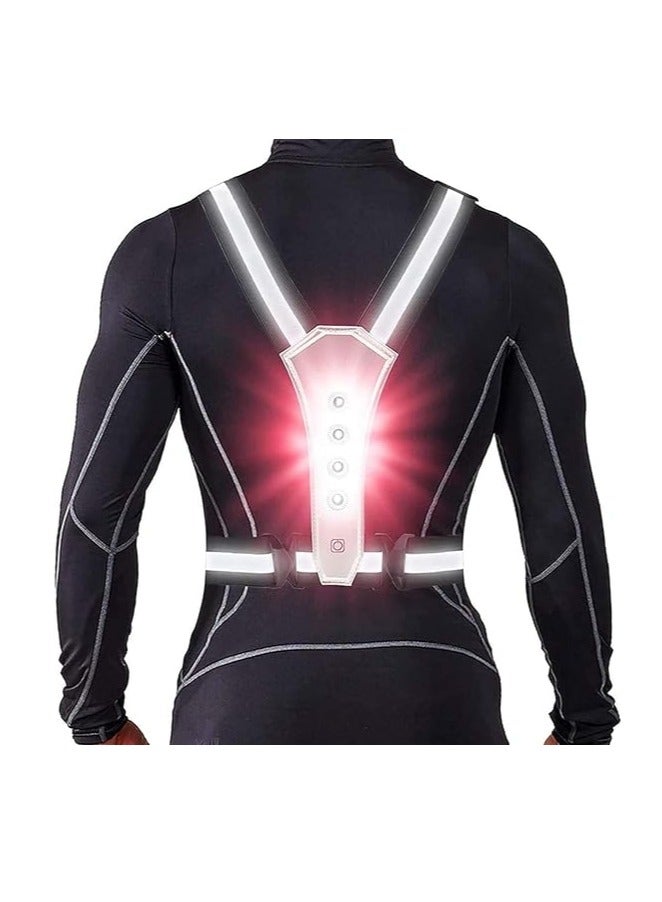 Meetion Led Reflective Running Vest, Reflective Running Vest With Headlight, Safe And Durable, Adjustable Elastic Straps, Easy To Wear, Unisex, Can Be Used For Night Running, Walking, Cycling (1Pc,Black) - Image 1