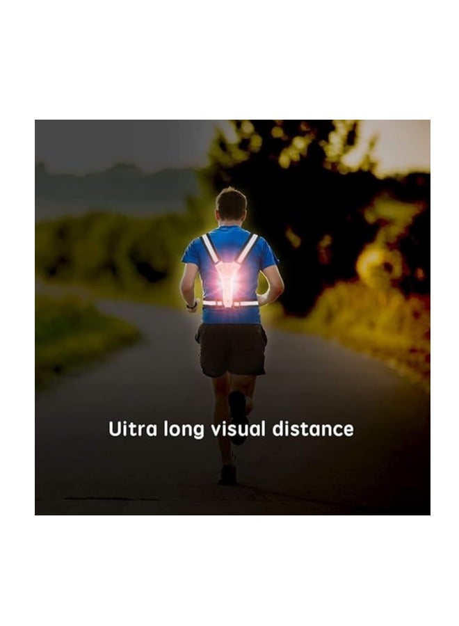 Meetion Led Reflective Running Vest, Reflective Running Vest With Headlight, Safe And Durable, Adjustable Elastic Straps, Easy To Wear, Unisex, Can Be Used For Night Running, Walking, Cycling (1Pc,Black) - Image 3