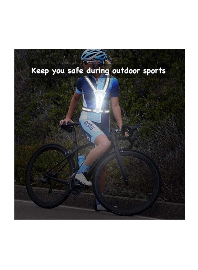 Meetion Led Reflective Running Vest, Reflective Running Vest With Headlight, Safe And Durable, Adjustable Elastic Straps, Easy To Wear, Unisex, Can Be Used For Night Running, Walking, Cycling (1Pc,Black) - Image 4