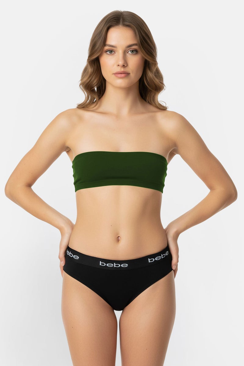 bebe Women 3 Pieces Brand Logo Cheeky Panties, Multicolor - Image 1