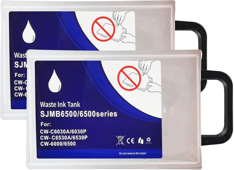 Aomya خراطيش الصيانة SJMB6500 المتوافقة مع طابعات ColorWorks CW-C6000A CW-C6000P CW-6030A CW-6030P CW-C6500A CW-C6500P، صندوق صيانة الحبر SJMB 6000 6500، قطعتان - Image 1