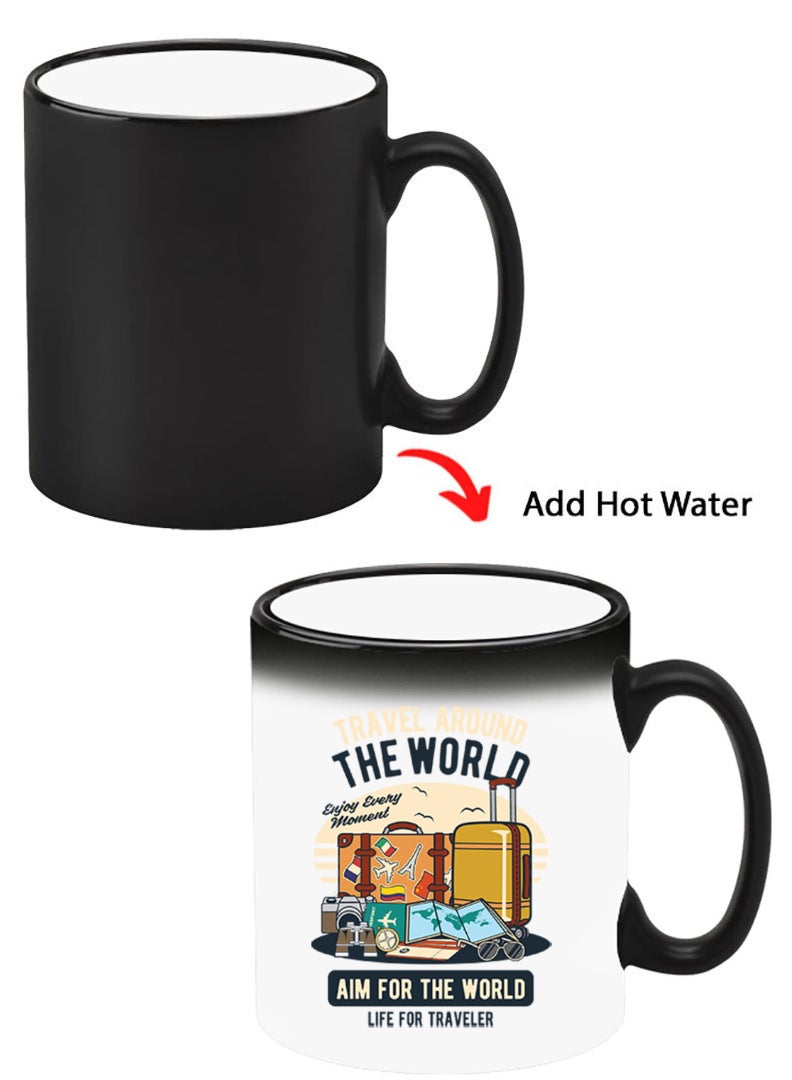 Theodor Color Changing Heat Sensitive Ceramic Mug, Image Revealed When HOT Liquid is Added! Aim for the world - Image 1