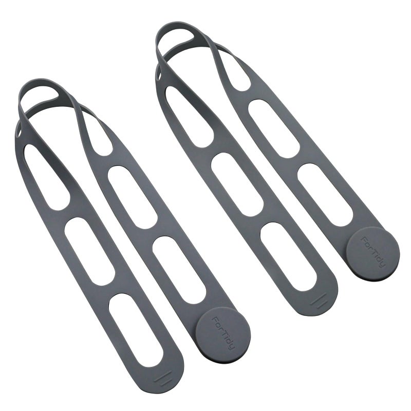 ForTidy Silicone Latch Strap For Slow Cooker Lid  Pot  Bento Box  21.65 In Reusable Elastic Self-Lock Silicone Tie For Bundling Or Organizing Curtain  Cords  Yoga Mat  Camping Mat  2Pcs (Gray&Gray) - Image 1