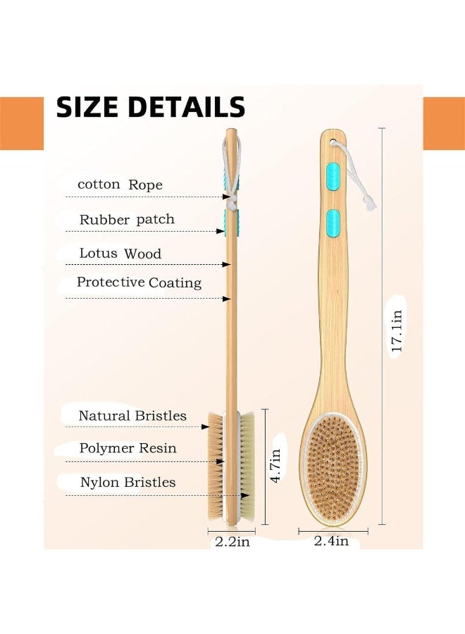 Shower Brush Wet and Dry Brushing,Natural Exfoliating Body Scrubbers for Deep Skin Cleansing and Gentle Skin Renewal (2 Pack) - Image 3