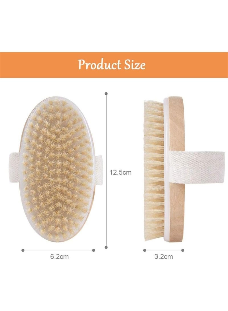 Shower Brush Wet and Dry Brushing,Natural Exfoliating Body Scrubbers for Deep Skin Cleansing and Gentle Skin Renewal (2 Pack) - Image 2