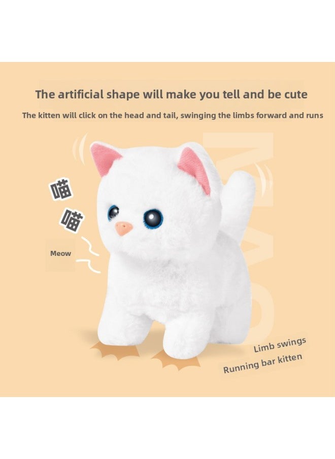 Supply Children's Multi-function Pull Rod Pet Warehouse Electric Simulation Plush Kitten Can Run Can Jump Toy Dog-Color:Pull Rod Pet Warehouse (a Random Two Colors For Cats) With Your Own Battery  - Image 3