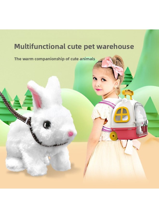 Supply Children's Multi-function Pull Rod Pet Warehouse Electric Simulation Plush Kitten Can Run Can Jump Toy Dog-Color:Pull Rod Pet Warehouse (a Random Two Colors For Cats) With Your Own Battery  - Image 4