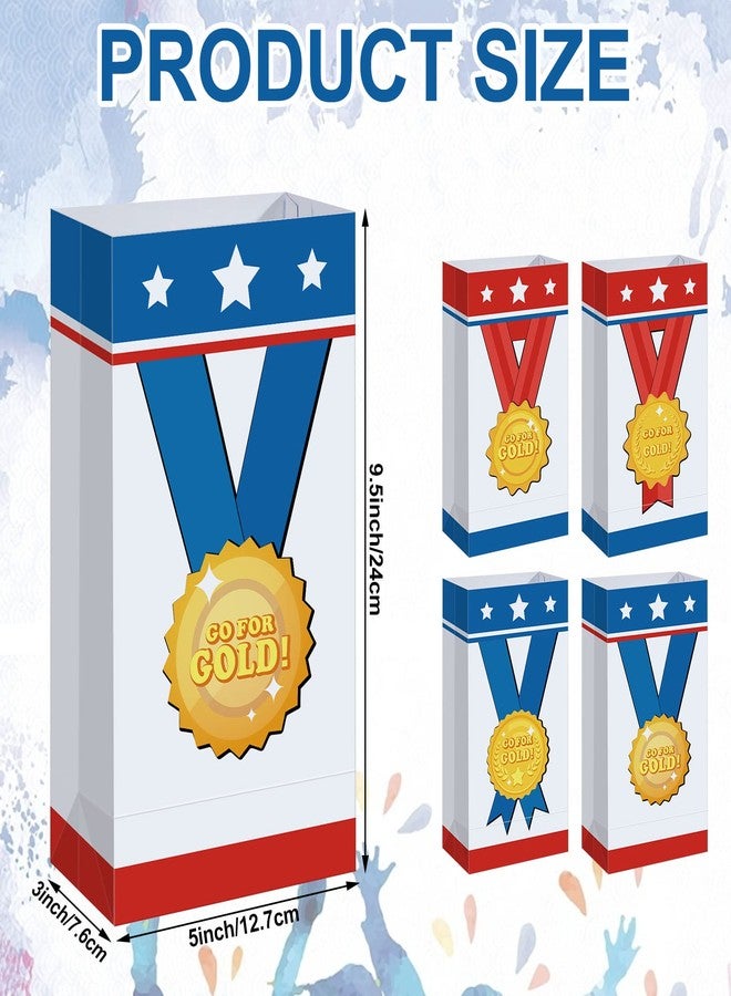 Geosar 36 Pcs Go for Gold Goodie Bags Award Medal Competition Party Favor Bags Trophy Treat Bag Winning Championship Gift Bags for Student Reward - Image 2
