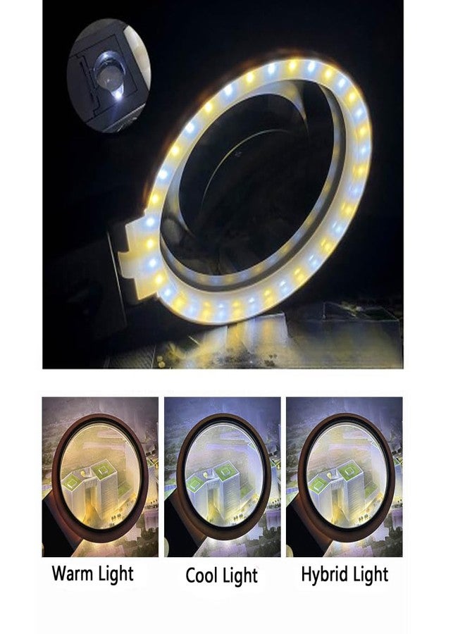 Bysameyee Magnifying Glasses with Light and Stand, 10X 25X Handheld Lighted Magnifier, Large Standing Magnifying Glass with 32 LED Lights for Close Work Coin Stamp Collection - Image 4