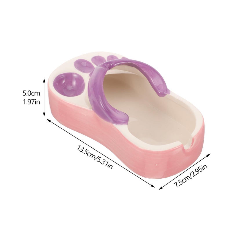Purple Ceramic Slipper Shape Creative Ashtray Reusable Decorative Ash Container For Living Room Indoor Outdoor Use - Image 3