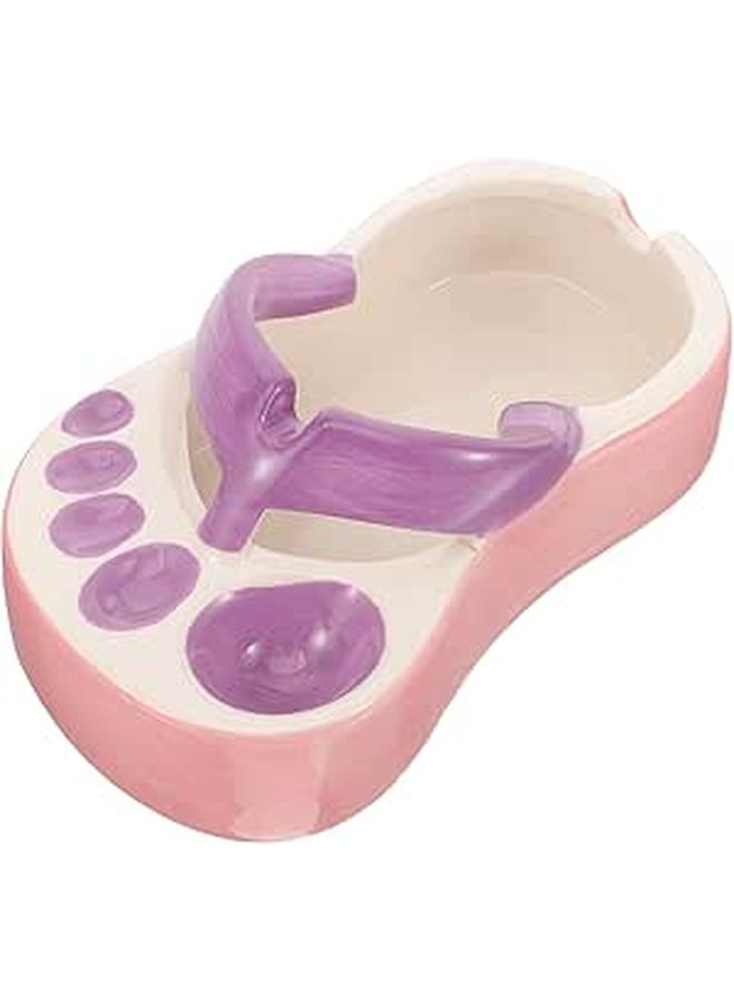 Purple Ceramic Slipper Shape Creative Ashtray Reusable Decorative Ash Container For Living Room Indoor Outdoor Use - Image 1